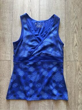 Y2K Blue Floral Wrap-Style Tank